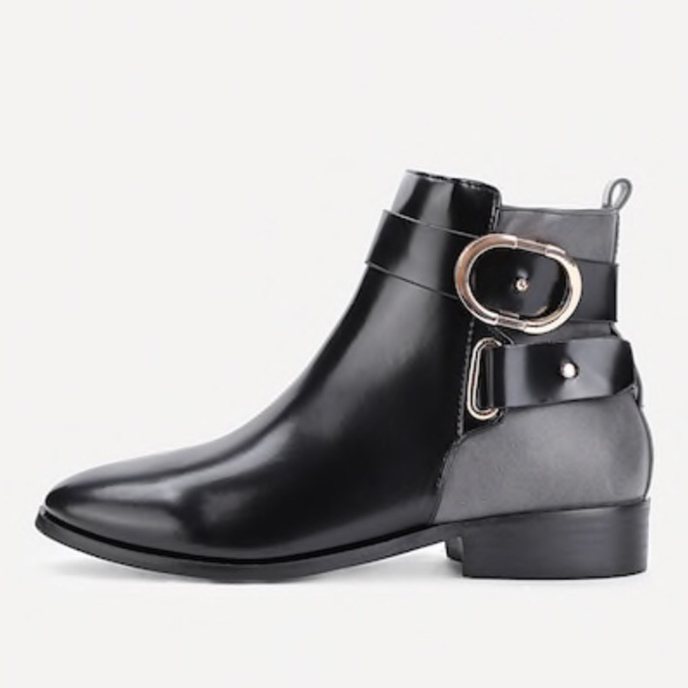 SHEIN // Leather Ankle Boots